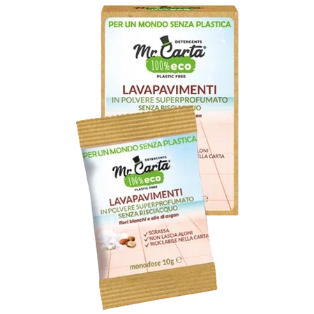 Immagine Lavapavimenti in polvere superprofumato Fiori Bianchi e Argan | Monodose 10g – 4 pezzi